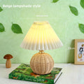 Beaded Shade Folded Wooden Lampshade Bedside Table Lamp Bedroom Creative Atmosphere Lamp Umbrella LED Night Light