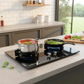 Black Tempered Glass Panel 2 Burner Built In Gas Hob Kitchen Cooking Appliance NG LPG Dual Fuel Gas Stove