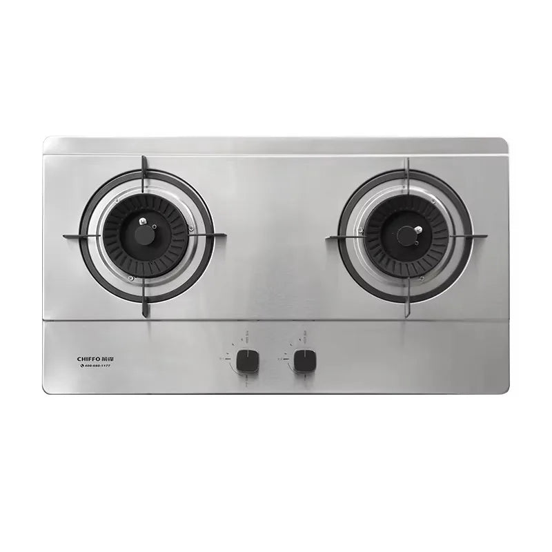 Energy-Efficient LPG Class Dual-Cooker Gas Cooktop Piezoelectric Ignition Stainless Steel Surface Household Built-In Flameout 30